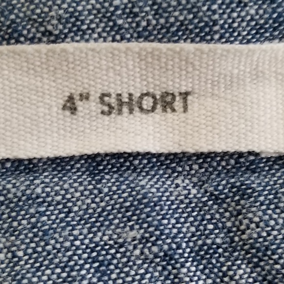 LOFT Blue Chambray Scallop 4 Inch Linen Blend Shorts Size: 8 - Picture 6 of 7